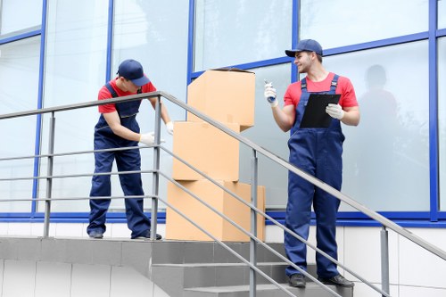 Commercial moving team planning an office relocation in Westminster