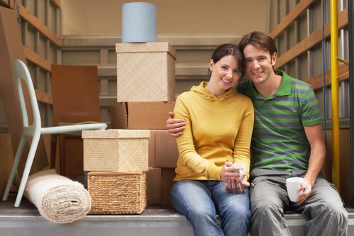 Careful unpacking in a central London home