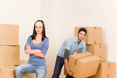 Packing and organising an office move in Westminster with labelled boxes and workstations