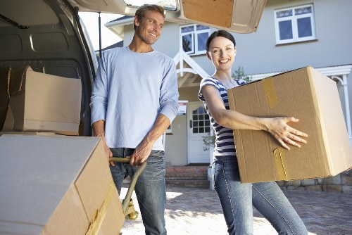Local student removals loading items for transport in central Westminster